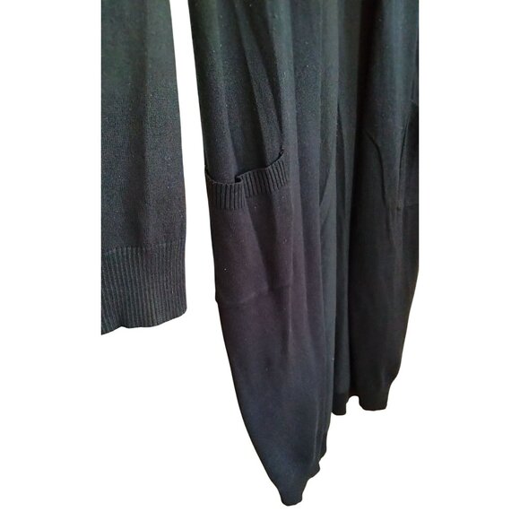 Grace Karin Size Medium Cardigan Sweater Womens Pockets Open Front Long Black - Picture 5 of 12